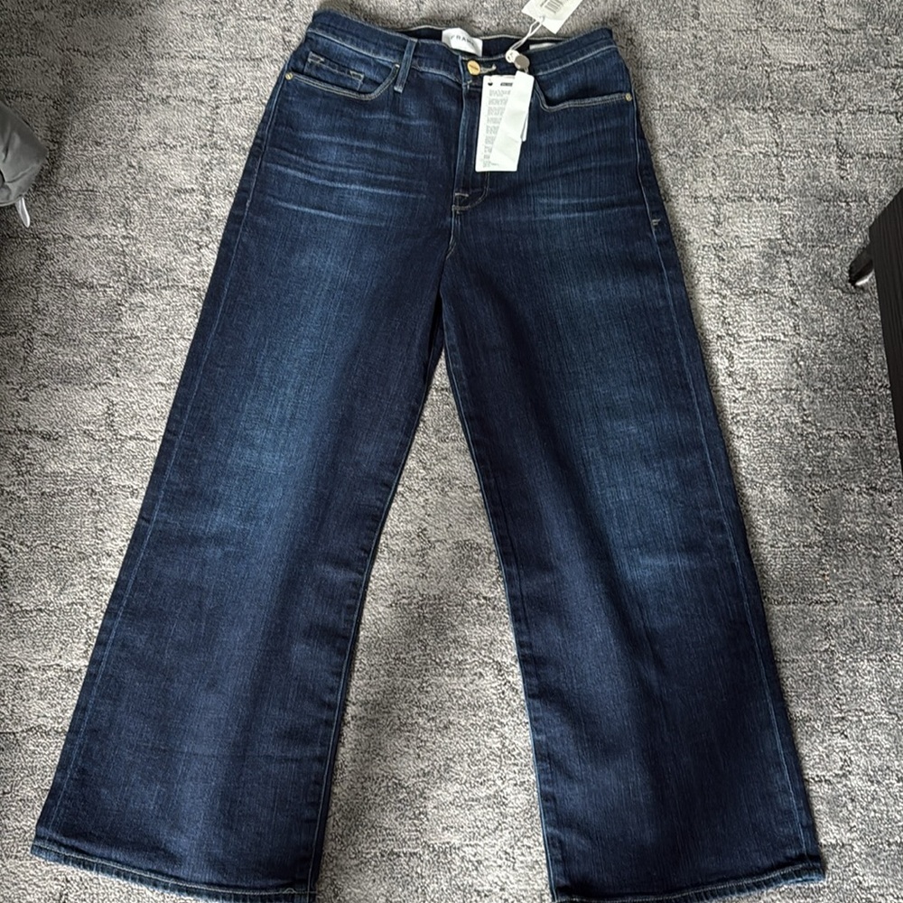 FRAME Denim ALI WIDE CROP jeans 27 dark‎ rinse